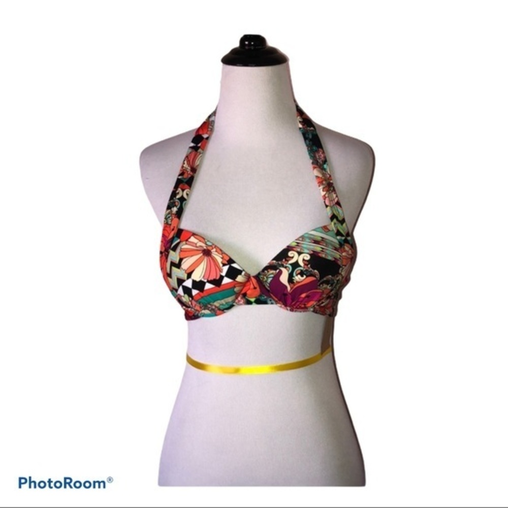 Cremieux women’s small floral halter bikini top‎